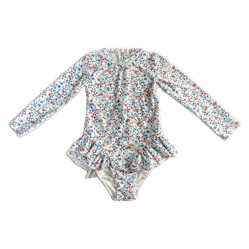 Girls long sleeve togs - Blue small floral