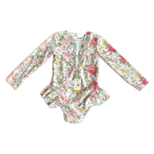Girls long sleeve togs - Pink floral