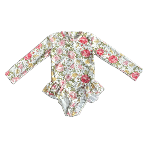 Girls long sleeve togs - Pink floral