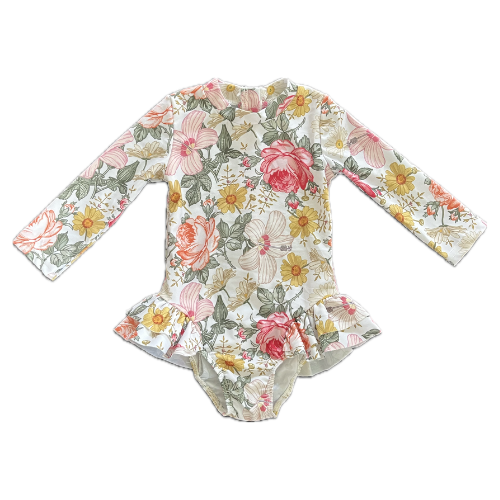 Girls long sleeve togs - Vintage florals