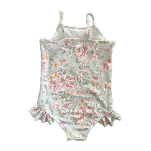 Girls short sleeve togs - Pink floral