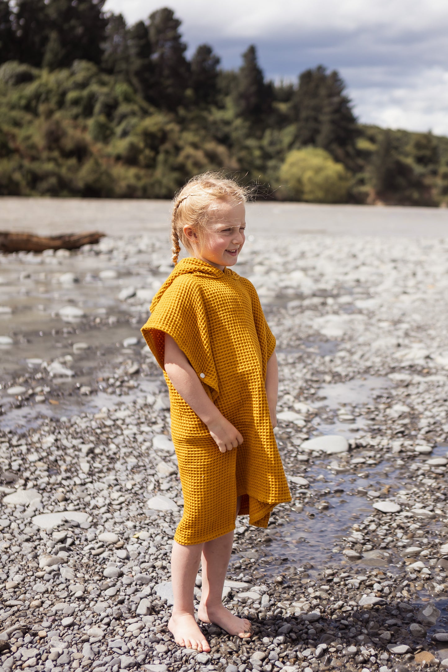 Children’s hooded waffle towel