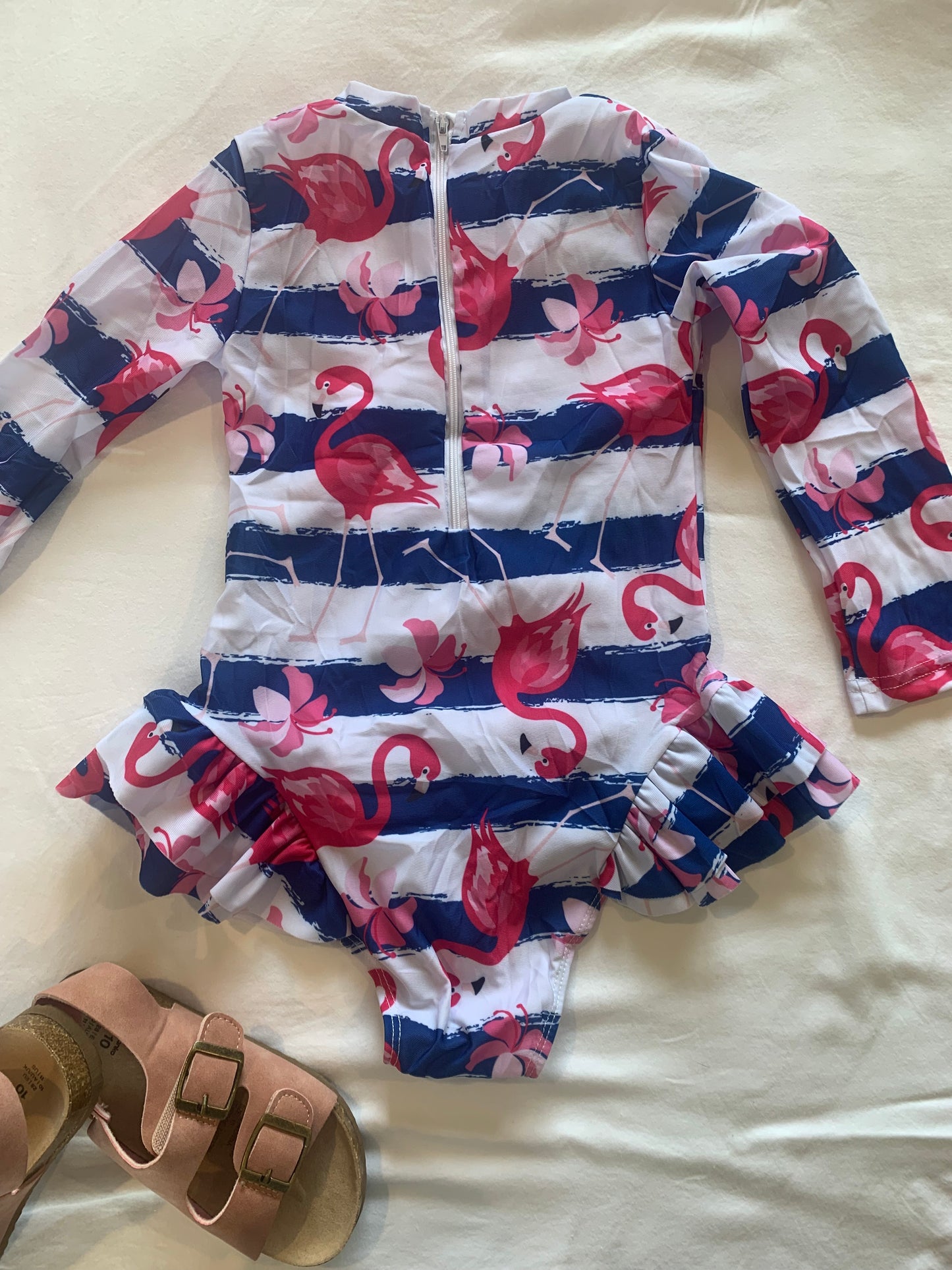 Girls long sleeve togs - Pink Flamingo’s