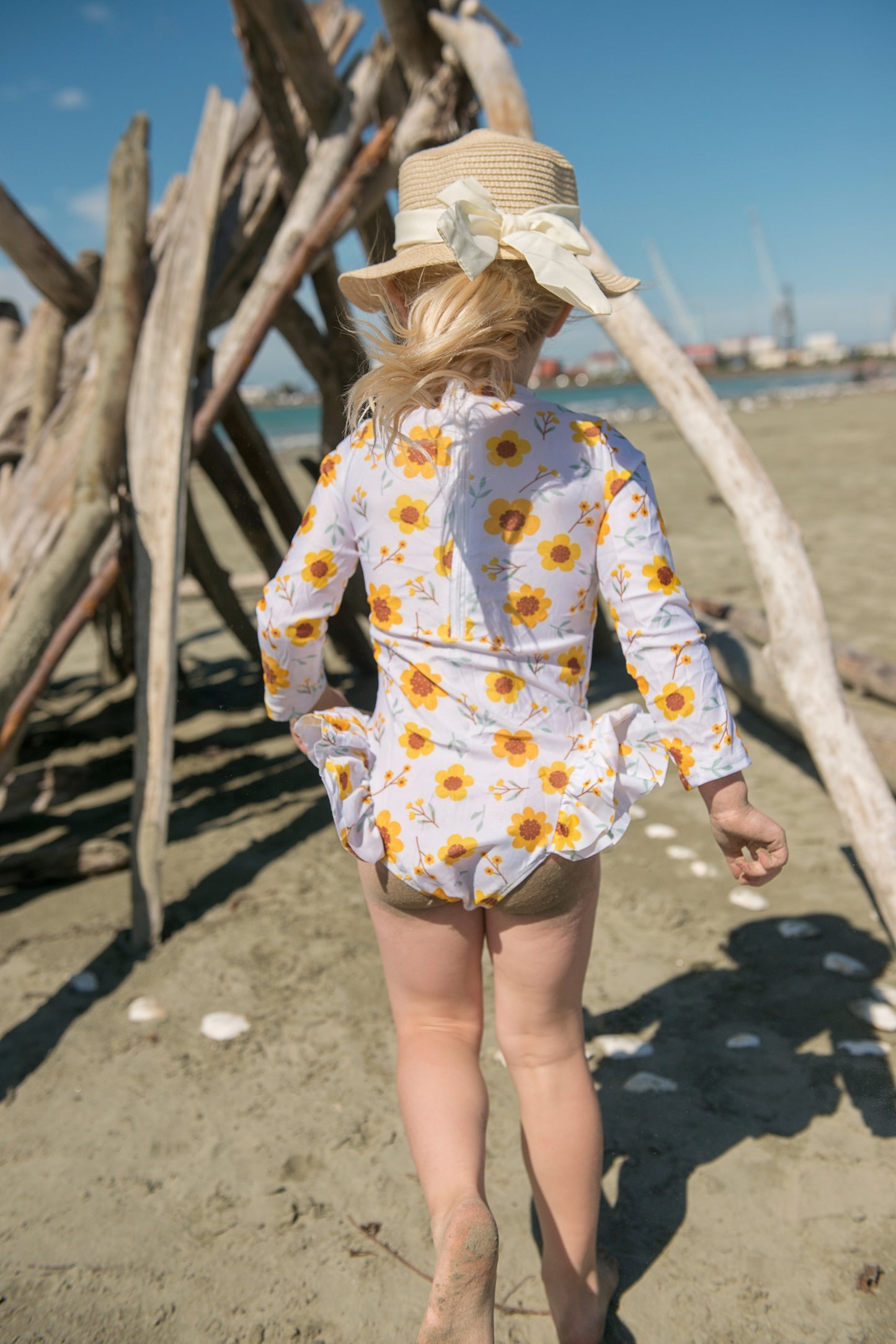 Girls long sleeve togs - Sunflowers