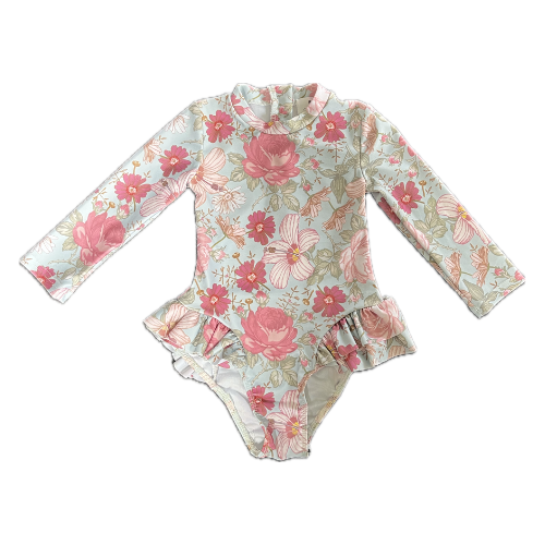 Girls long sleeve togs - Blue vintage