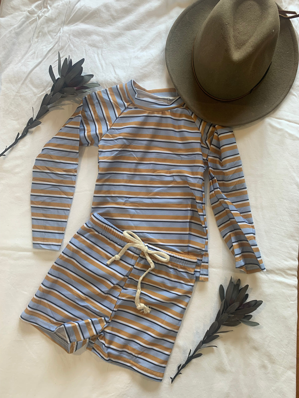 Magic Togs Boys 2 piece togs - Mustard & Blue – Flock & Co