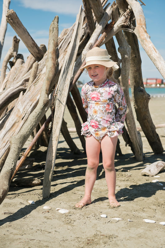 Girls long sleeve togs - Vintage florals