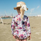 Girls long sleeve togs - Purple flowers